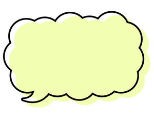 シンプルな線がずれた吹き出し　細長い雲形
