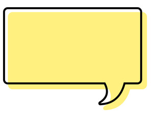 シンプルな線がずれた吹き出し　四角形