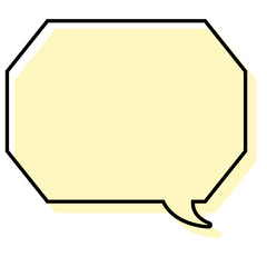 シンプルな線がずれた吹き出し　角のある八角形