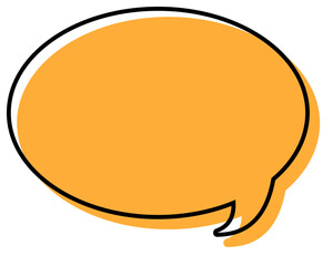 シンプルな線がずれた吹き出し　丸形