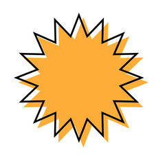 シンプルな線がずれた吹き出し　ギザギザした形