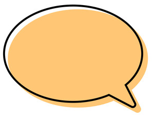 シンプルな線がずれた吹き出し　丸形