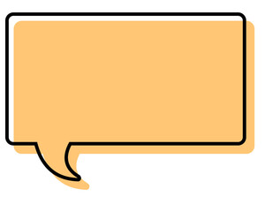 シンプルな線がずれた吹き出し　四角形