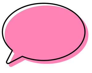 シンプルな線がずれた吹き出し　丸形