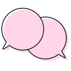 シンプルな線がずれた吹き出し　重なる会話