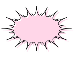 シンプルな線がずれた吹き出し　細長いギザギザした形