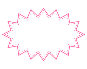 シンプルなカラー線の吹き出し　細長いギザギザした形