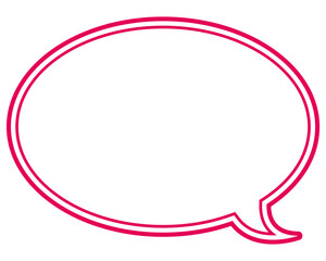 シンプルなカラー線の吹き出し　丸形