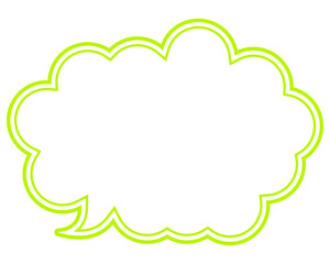 シンプルなカラー線の吹き出し　丸みのある雲形