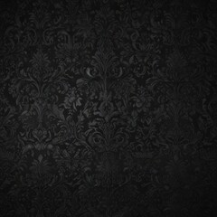 Intricate black gothic damask, shadowy details, background, wallpaper, floral