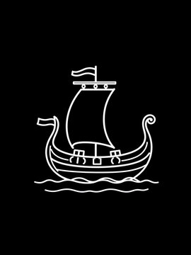 bireme ancient ship line icon vector. bireme ancient ship sign. isolated contour symbol black illustration