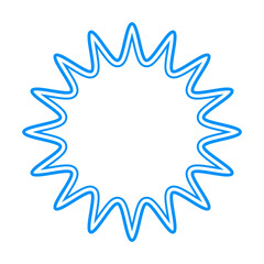 シンプルなカラー線の吹き出し　丸みのあるギザギザした形