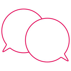 シンプルなカラー線の吹き出し　重なる会話