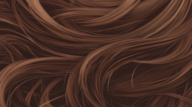 Experience the allure of shiny brown brunette hair in this vibrant, cartoonstyle illustration showcasing its rich texture.
