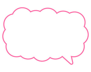 シンプルなカラー線の吹き出し　細長い雲形