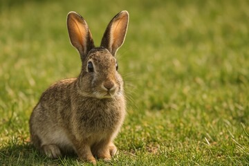 Fototapeta premium Adorable rabbit on grass.