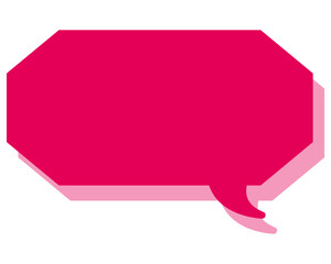 シンプルなカラーの吹き出し　細長い雲形