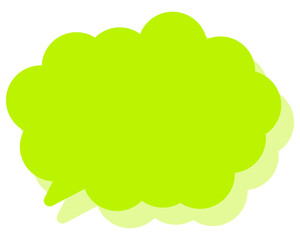 シンプルなカラーの吹き出し　丸みのある雲形