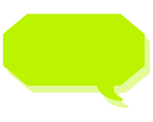 シンプルなカラーの吹き出し　細長い雲形