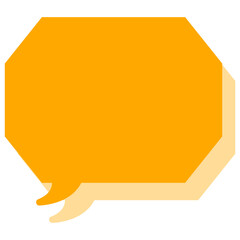 シンプルなカラーの吹き出し　角のある八角形