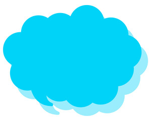 シンプルなカラーの吹き出し　丸みのある雲形