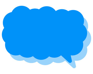 シンプルなカラーの吹き出し　細長い雲形