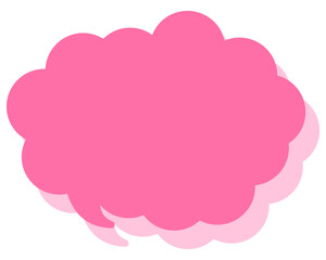 シンプルなカラーの吹き出し　丸みのある雲形