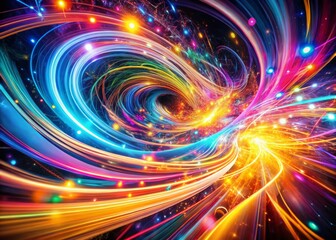 Obraz premium Abstract Light Trails Pattern - Long Exposure Photography Stock Photo