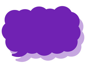 シンプルなカラーの吹き出し　細長い雲形