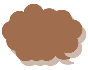 シンプルなカラーの吹き出し　丸みのある雲形
