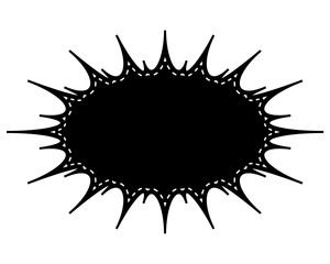 シンプルなカラーの吹き出し　細長いギザギザした形