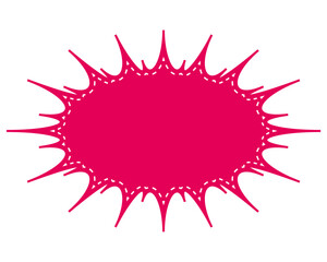 シンプルなカラーの吹き出し　細長いギザギザした形