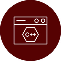 C++ Vector Line Brown Circle Icon Design