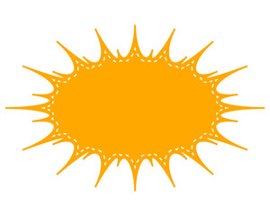 シンプルなカラーの吹き出し　細長いギザギザした形