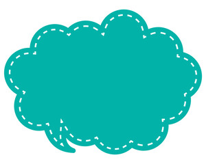 シンプルなカラーの吹き出し　丸みのある雲形