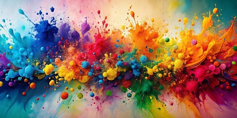 Fototapeta premium Abstract Paint Splatter Panoramic Website Background - Modern Design