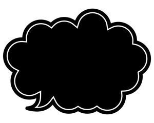 シンプルなカラーの吹き出し　丸みのある雲形