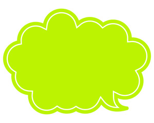 シンプルなカラーの吹き出し　丸みのある雲形