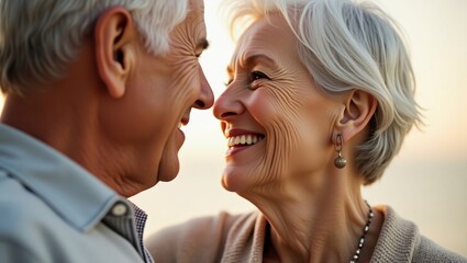 Fototapeta premium Loving Senior Couple Close-up Portrait