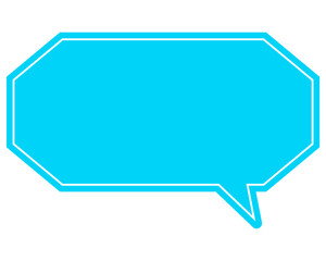 シンプルなカラーの吹き出し　細長い雲形