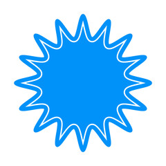 シンプルなカラーの吹き出し　丸みのあるギザギザした形