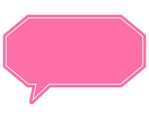 シンプルなカラーの吹き出し　細長い雲形