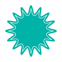 シンプルなカラーの吹き出し　丸みのあるギザギザした形