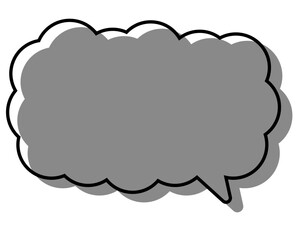 シンプルな線がずれた吹き出し　細長い雲形