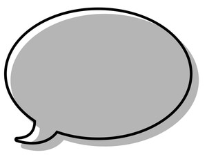 シンプルな線がずれた吹き出し　丸形