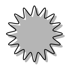 シンプルな線がずれた吹き出し　丸みのあるギザギザした形