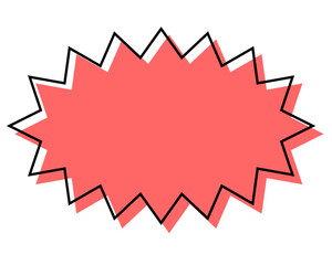 シンプルな線がずれた吹き出し　細長いギザギザした形