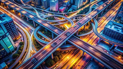 Abstract Transportation Network: Modern Drone Aerial Photography Background