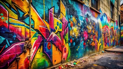 Fototapeta premium Abstract Urban Graffiti Wall Texture Background - Modern Street Art Photography