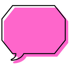 シンプルな線がずれた吹き出し　角のある八角形